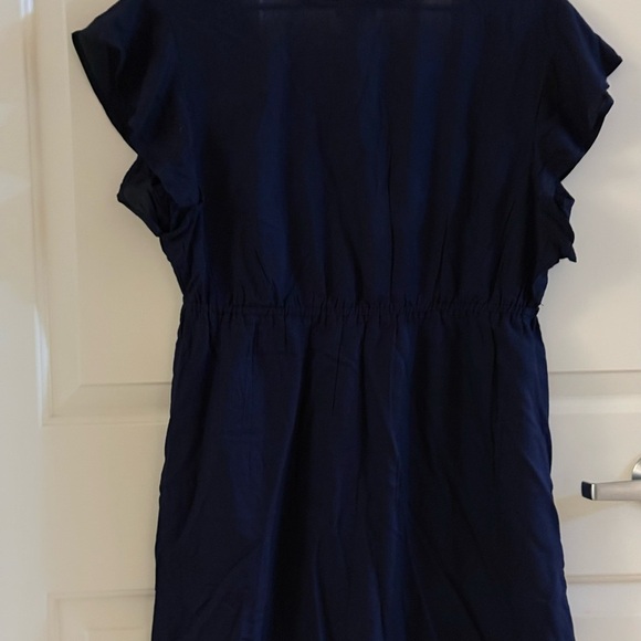 Navy Blue Embroidered Women's Maternity Top - Picture 2 of 7